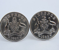 1951 birth year Australian Sixpence Coin-Cufflinks 460x545 Front