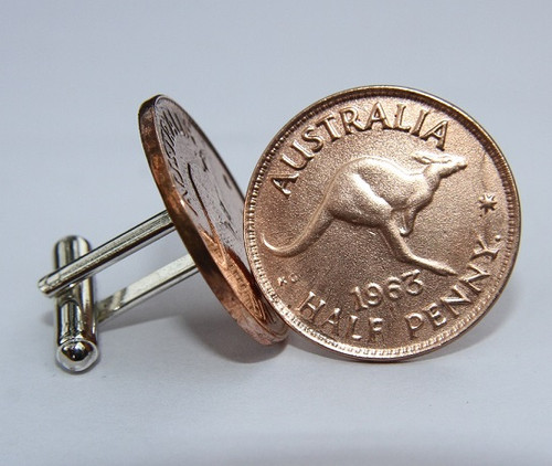 1961 birth year Australian-Halfpenny-Coin-Cufflinks-460-545