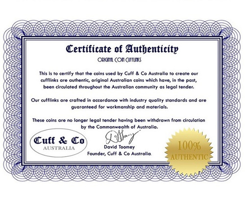1954 birth year Australian-Halfpenny-Coin-Cufflink-Certificate-of-Authenticity-460-545