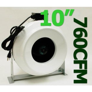 Gro1 10 Inch 720 CFM High Output In Line Duct Fan