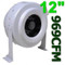 Gro1 12 Inch 720 CFM High Output In Line Duct Fan