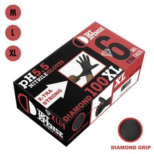 Dirt Defense Deluxe Diamond Grip Gloves 100 pack - 6Mil
