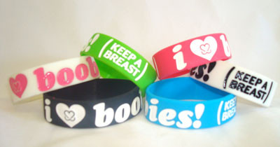 Keep-A-Breast I Love Boobies! Bands - 6 pack - Awareness Products Online