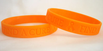 Orange Ribbon Find A Cure Wristbands - 5 Pack