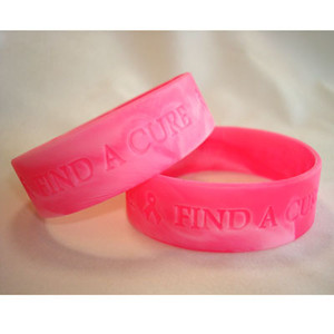 Pink Wide  Find A Cure Wristband - 5 Pack FREE Shipping!
