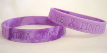 Purple Ribbon Find A Cure Wristbands - 5 Pack FREE Shipping!