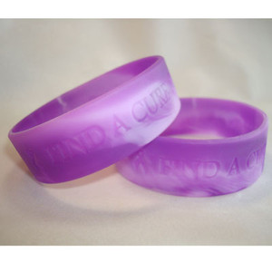 Purple Wide  Find A Cure Wristband - 5 Pack FREE Shipping!
