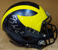 Blake Corum Autographed University of Michigan Riddell Replica Speed Football Helmet w/ "Go Blue"