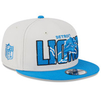 Detroit Lions Men's New Era Stone/Blue 2023 NFL Draft 9FIFTY Snapback Adjustable Hat