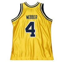 Chris Webber Autographed University of Michigan MAIZE 1991-92 Authentic Jersey (Pre-Order)