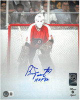 Bernie Parent Autographed Philadelphia Flyers 8x10 Photo w/ "HOF 84"