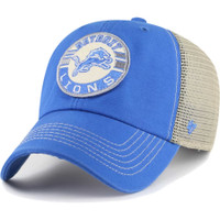 Detroit Lions 47 Brand Notch Trucker Clean Up Adjustable Hat - Blue/Natural