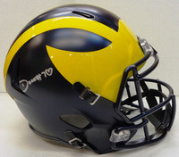 Donovan Edwards Autographed Michigan Wolverines Speed Replica Full Size Helmet