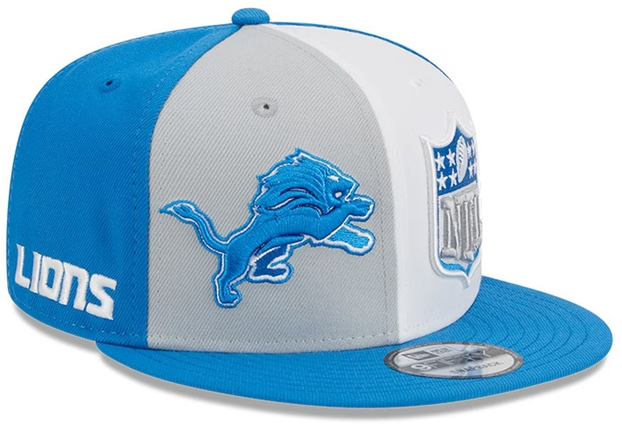 Detroit Lions New Era Gray/Blue 2023 Sideline 9FIFTY Snapback Hat