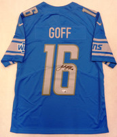 Jared Goff Autographed Detroit Lions Blue Nike Jersey