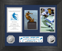 Barry Sanders Limited Edition Statue Unveiling Silver Coin Photo Mint