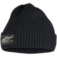 Detroit Red Wings Adidas Military Appreciation Cuffed Knit Hat - Black