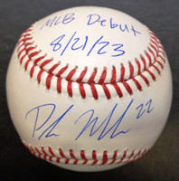 Parker Meadows Autographed Official Major League Baseball w/ "MLB Debut 8/21/23"