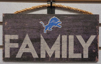 Detroit Lions Script "Family" 6x12" Hanging Sign
