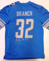 Brian Branch Autographed Detroit Lions Blue Nike Screened On Replica Jersey
