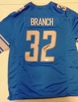 Brian Branch Autographed Detroit Lions Blue Nike Sewn On Replica Jersey