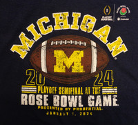 Michigan Wolverines Blue 84 College Football Playoff 2024 Rose Bowl T-shirt - Blue