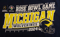 Michigan Wolverines Blue 84 College Football  Playoff 2024 Rose Bowl Yardage T-shirt - Blue
