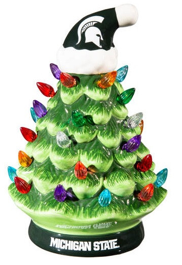 Michigan State Evergreen Sports 8 Ceramic Christmas Tree