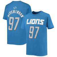 Detroit Lions Youth Mainliner Aidan Hutchinson Player Name & Number T-Shirt - Blue