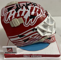 Mike Vernon Autographed Red Wings Stadium Give Away Helmet Statue