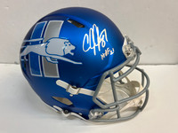 Calvin Johnson Autographed Detroit Lions Full Size Authentic 2023 Alternate Helmet w/ "HOF 21"