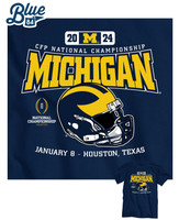 Michigan Wolverines 2024 College Football Playoff National Championship T-shirt - Blue