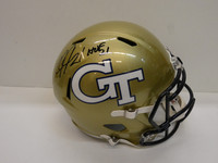 Calvin Johnson Autographed Georgia Tech Full Size Replica Helmet w/ "HOF 21"