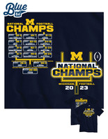 University of Michigan Men's 2023 National Champions Double Sided T-shirt - Thrilled
