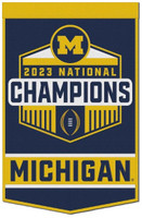 University of Michigan 2023 National Champions Wincraft 24x32" Wool Banner