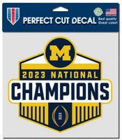 University of Michigan 2023 National Champions Wincraft 8x8" Perfect Cut Decal