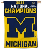 University of Michigan 2023 National Champions Wincraft 28x40" Vertical Flag