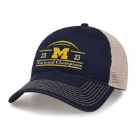 University of Michigan The Game 2023 National Champions Trucker Adjustable Hat - Navy