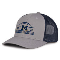 University of Michigan The Game 2023 National Champions Trucker Adjustable Hat - Grey