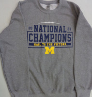 University of Michigan Men's 2023 National Champions Crewneck Sweatshirt - Grey