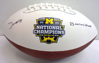 Donovan Edwards Autographed National Champions Logo White Panel Football w/ "23 National Champs"