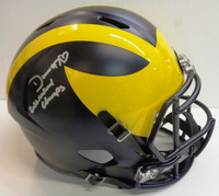 Donovan Edwards Autographed Michigan Wolverines Speed Replica Full Size Helmet w/ "23 National Champs"