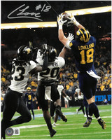 Colston Loveland Autographed Michigan Wolverines 8x10 #1 - Leaping Catch