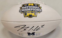 Blake Corum Autographed University of Michigan National Champions White Panel Football w/ Schedule