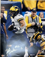 Blake Corum Autographed University of Michigan 16x20 Photo #6 - Running Against Iowa