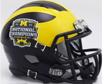 Josh Wallace Autographed University of Michigan 2023 National Champions Riddell Authentic Full Size Helmet (Pre-Order)