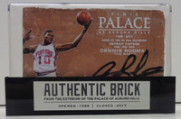 Dennis Rodman Autographed Palace of Auburn Hills Brick with Case