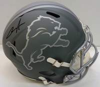 Aidan Hutchinson Autographed Detroit Lions Riddell Speed Replica 2024 Slate Helmet