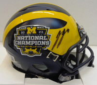 J.J. McCarthy Autographed 2023 National Champs University of Michigan Speed Mini Helmet