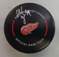 Alex Lyon Autographed Detroit Red Wings Game Puck